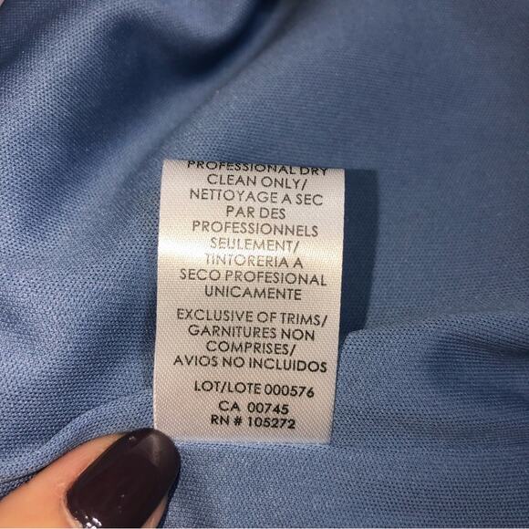 JS Collections Slate Blue Short Sleeve Illusion Cocktail Dress 16 NWT - Picture 9 of 12